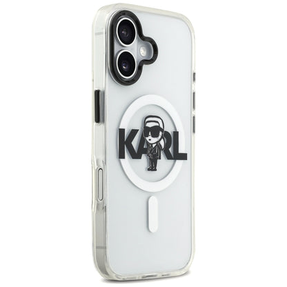 Capa MagSafe para Apple iPhone 17, Karl Lagerfeld, IML Sketch Logo Karl, Transparente