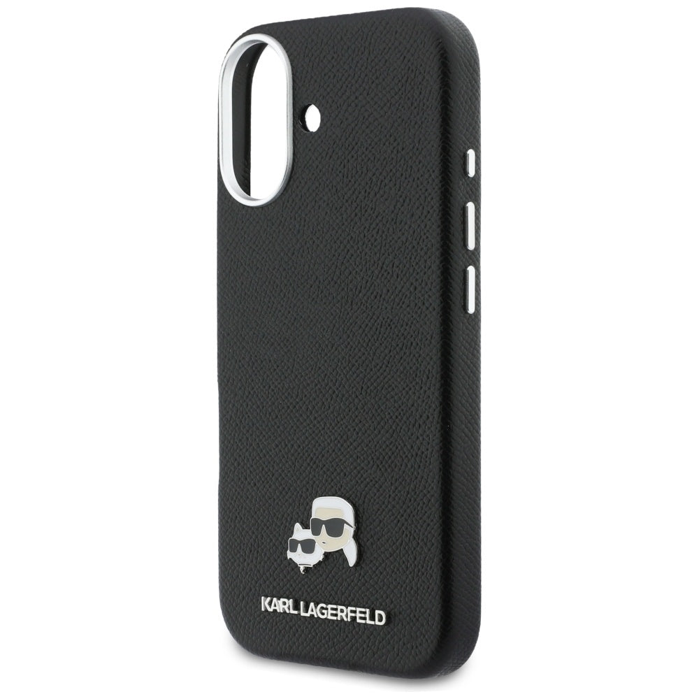 Capa MagSafe para Apple iPhone 17, Karl Lagerfeld, Karl & Choupette Head's Pin, Preta