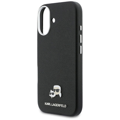 Capa MagSafe para Apple iPhone 17, Karl Lagerfeld, Karl & Choupette Head's Pin, Preta