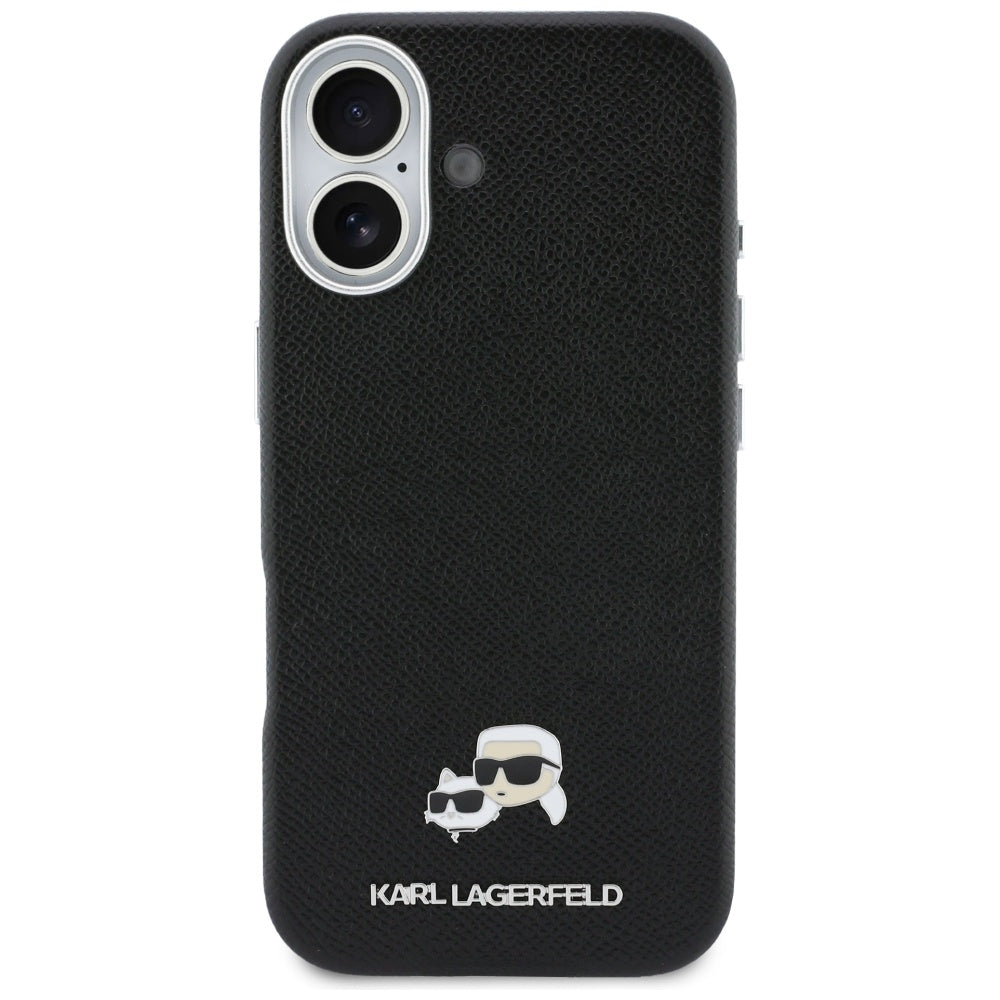 Capa MagSafe para Apple iPhone 17, Karl Lagerfeld, Karl & Choupette Head's Pin, Preta