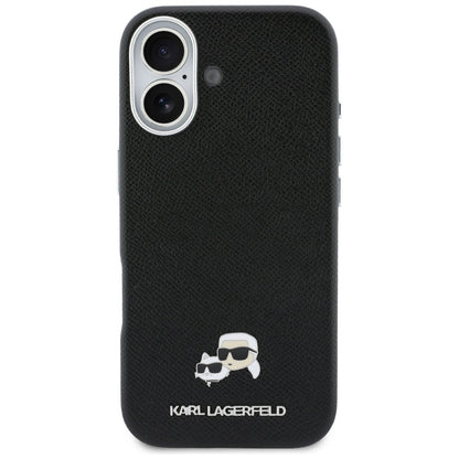Capa MagSafe para Apple iPhone 17, Karl Lagerfeld, Karl & Choupette Head's Pin, Preta