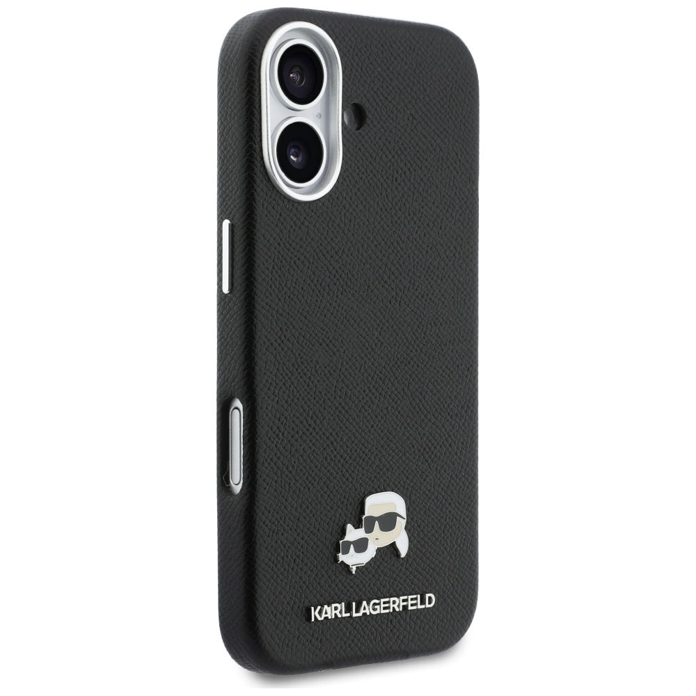 Capa MagSafe para Apple iPhone 17, Karl Lagerfeld, Karl & Choupette Head's Pin, Preta