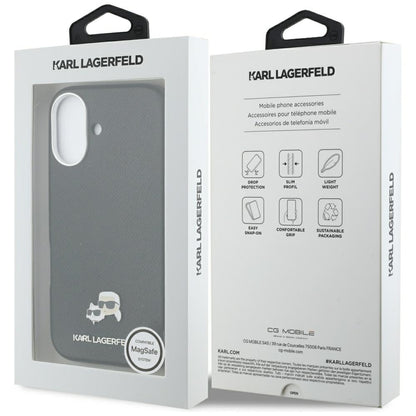 Capa MagSafe para Apple iPhone 17, Karl Lagerfeld, Karl & Choupette Head's Pin, Preta
