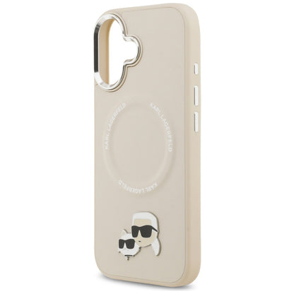 Capa MagSafe para Apple iPhone 17, Karl Lagerfeld, Karl & Choupette Pins, Bege