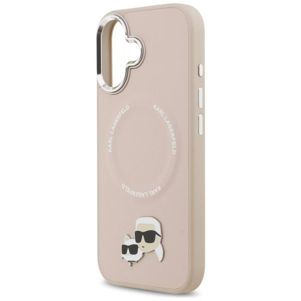 Capa MagSafe para Apple iPhone 17, Karl Lagerfeld, Karl & Choupette Pins, Rosa