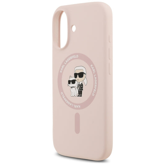 Capa MagSafe para Apple iPhone 17, Karl Lagerfeld, Ring Karl & Choupette, Rosa