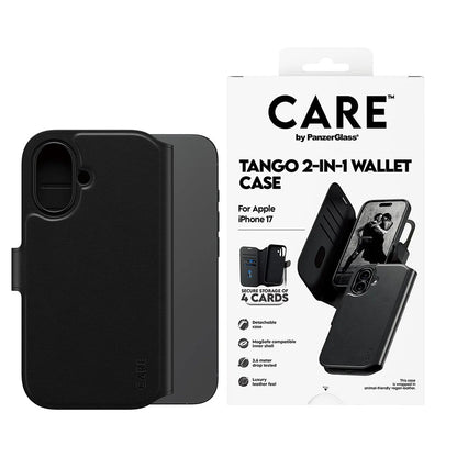Capa MagSafe para Apple iPhone 17, PanzerGlass, Care Feature Tango Two-in-One, Preta