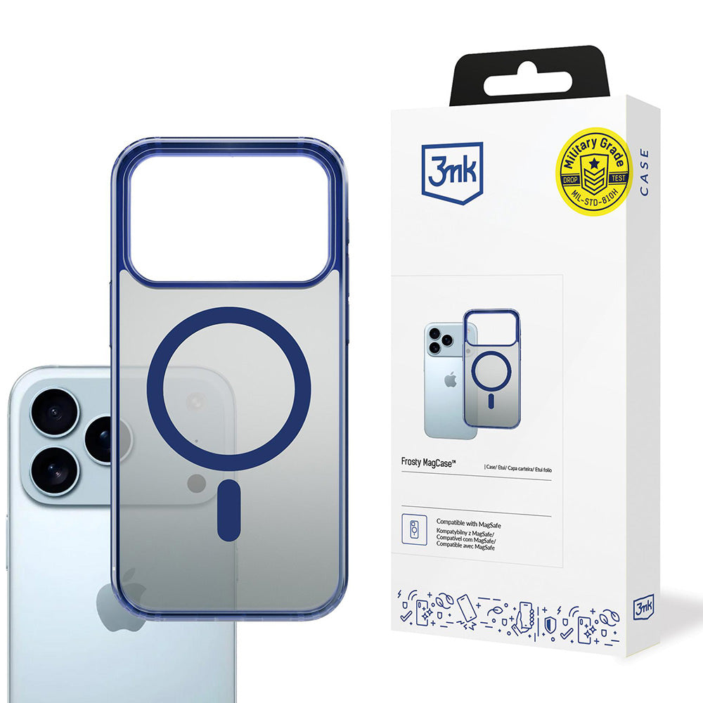 Capa MagSafe para Apple iPhone 17 Pro, 3MK, Frosty MagCase, Azul