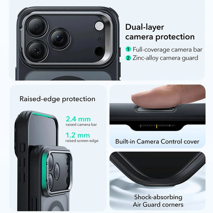 Capa MagSafe para Apple iPhone 17 Pro, ESR, Classic Hybrid Kickstand, Preta Fosca