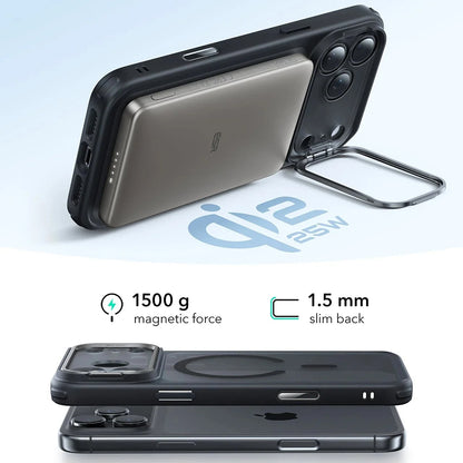 Capa MagSafe para Apple iPhone 17 Pro, ESR, Classic Hybrid Kickstand, Preta Fosca