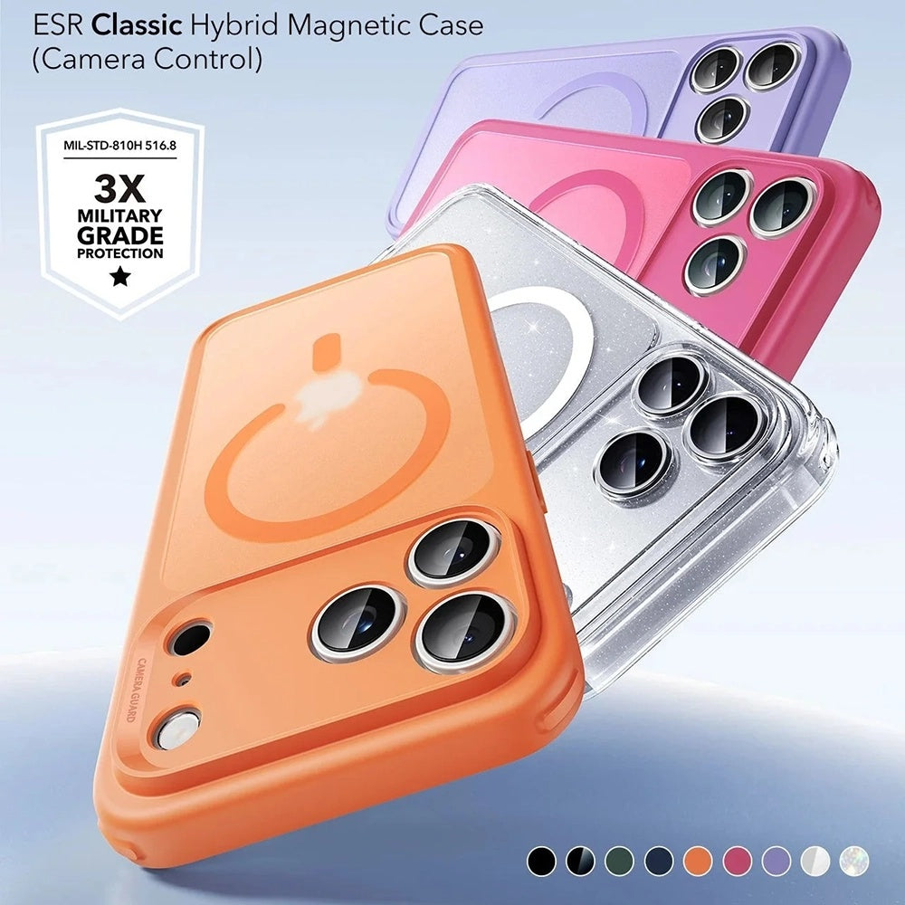 Capa MagSafe para Apple iPhone 17 Pro, ESR, Classic Hybrid, Laranja Acetinada