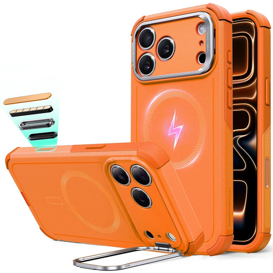 Capa MagSafe para Apple iPhone 17 Pro, ESR, Cyber Armor Kickstand, Laranja