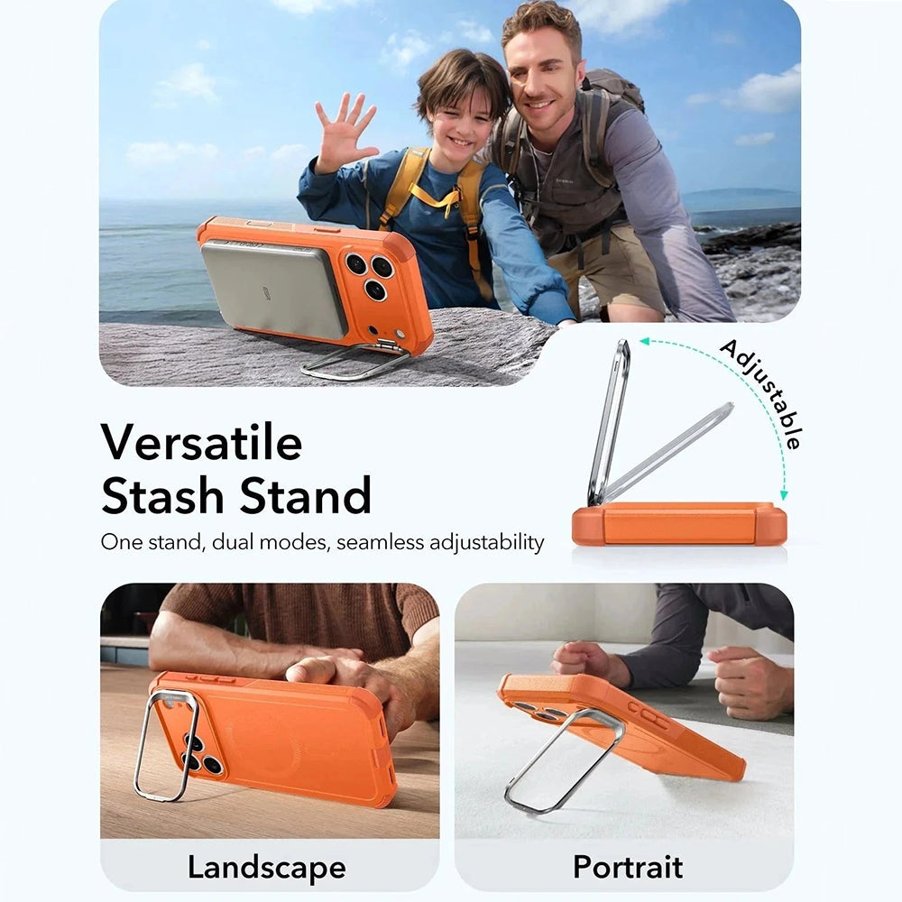 MagSafe Case for Apple iPhone 17 Pro, ESR, Cyber Armor Kickstand, Orange