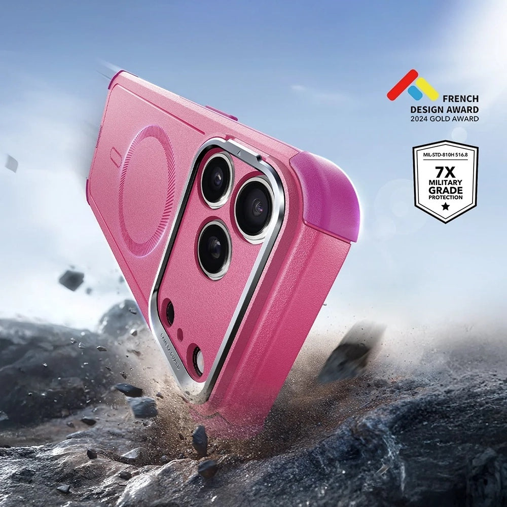 Capa MagSafe para Apple iPhone 17 Pro, ESR, Cyber Armor Kickstand, Rosa
