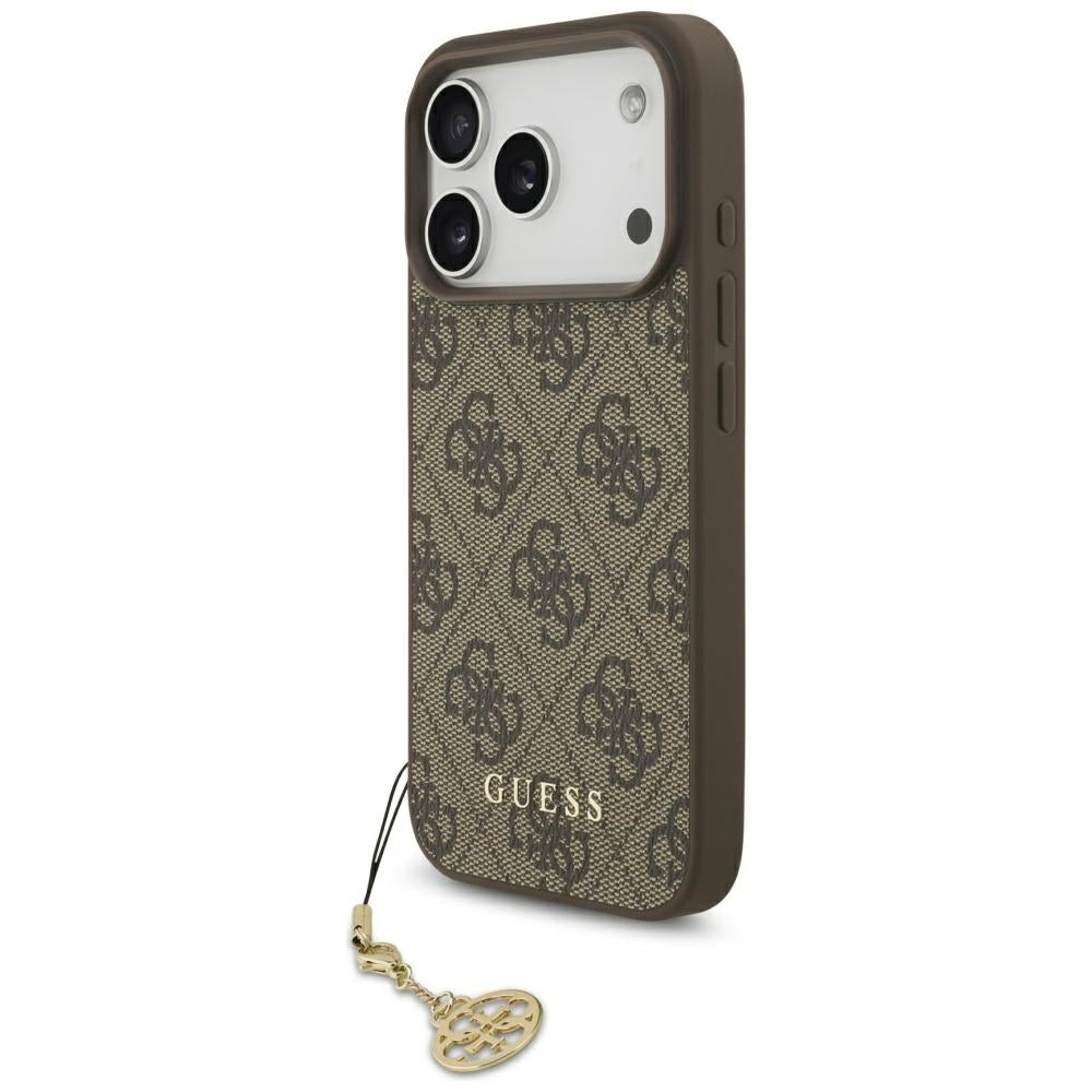 Capa MagSafe para Apple iPhone 17 Pro, Guess, 4G Charm Cradle, Castanho