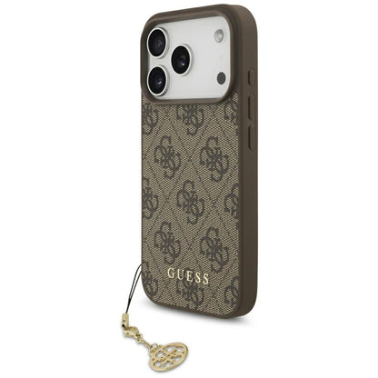 Capa MagSafe para Apple iPhone 17 Pro, Guess, 4G Charm Cradle, Castanho