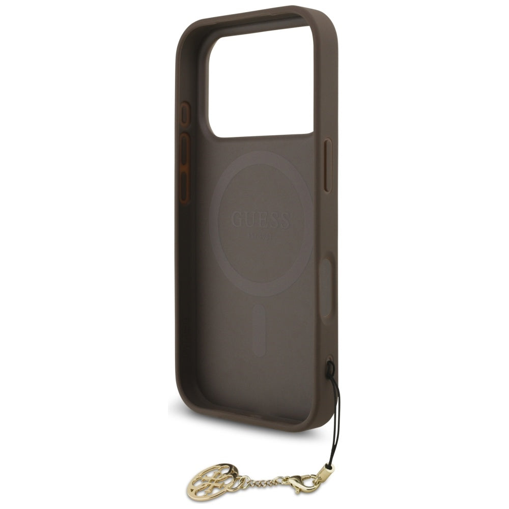 Capa MagSafe para Apple iPhone 17 Pro, Guess, 4G Charm Cradle, Castanho