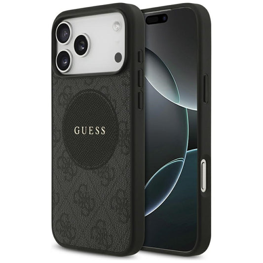 Capa MagSafe para Apple iPhone 17 Pro, Guess, 4G Circle Classic Logo, Preta