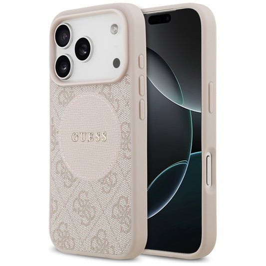 Capa MagSafe para Apple iPhone 17 Pro, Guess, 4G Circle Classic Logo, Rosa