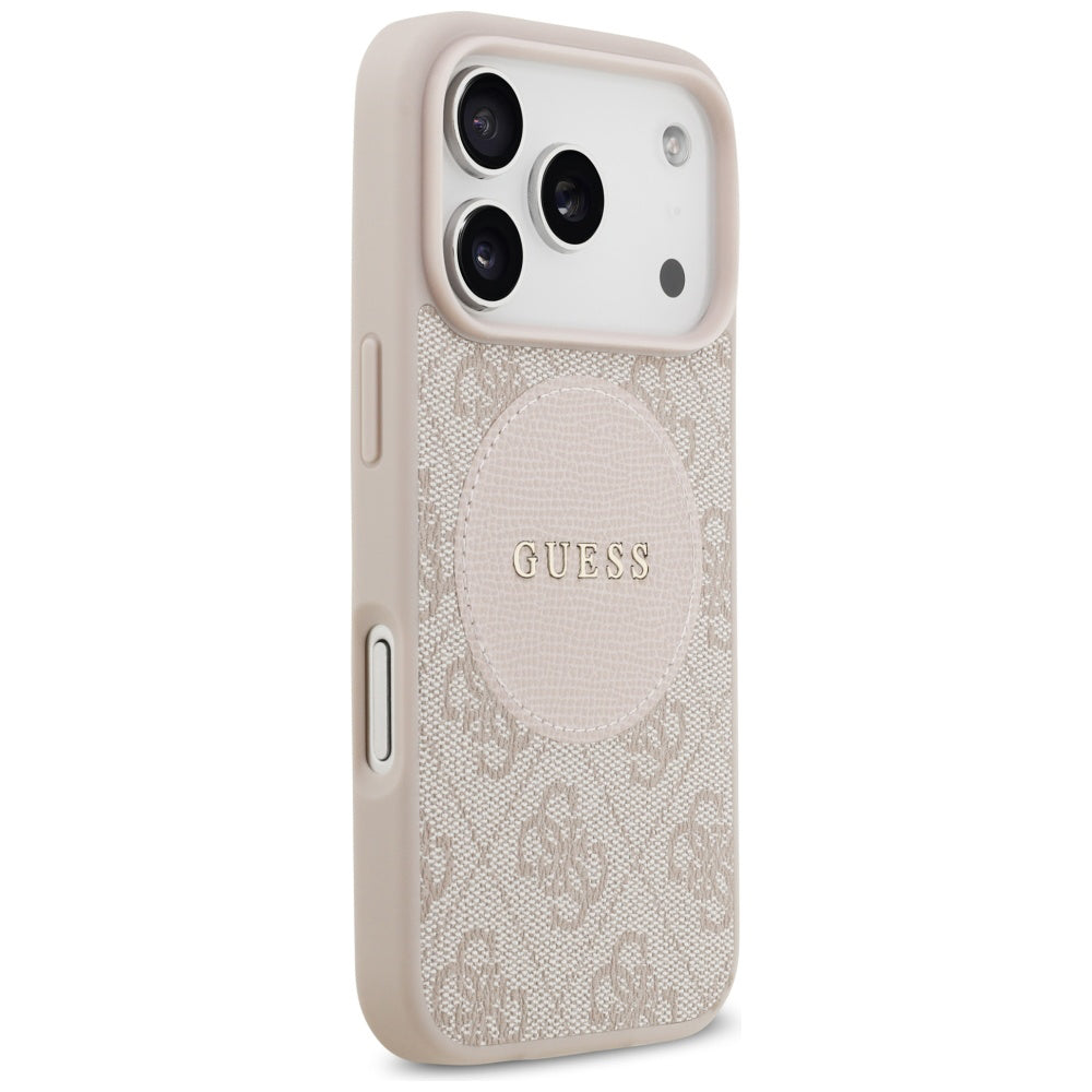 Capa MagSafe para Apple iPhone 17 Pro, Guess, 4G Circle Classic Logo, Rosa
