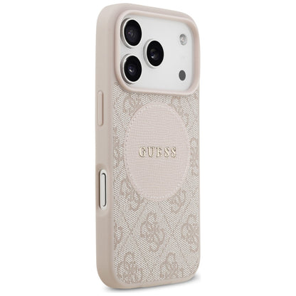Capa MagSafe para Apple iPhone 17 Pro, Guess, 4G Circle Classic Logo, Rosa
