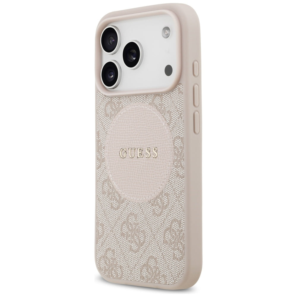 Capa MagSafe para Apple iPhone 17 Pro, Guess, 4G Circle Classic Logo, Rosa