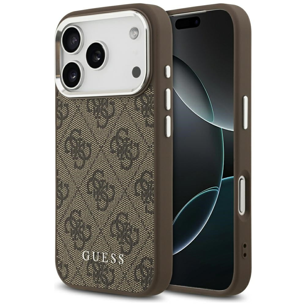 Capa MagSafe para Apple iPhone 17 Pro, Guess, 4G Classic Logo, Castanho
