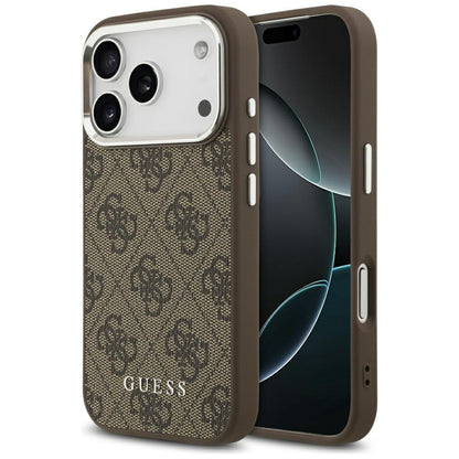 Capa MagSafe para Apple iPhone 17 Pro, Guess, 4G Classic Logo, Castanho