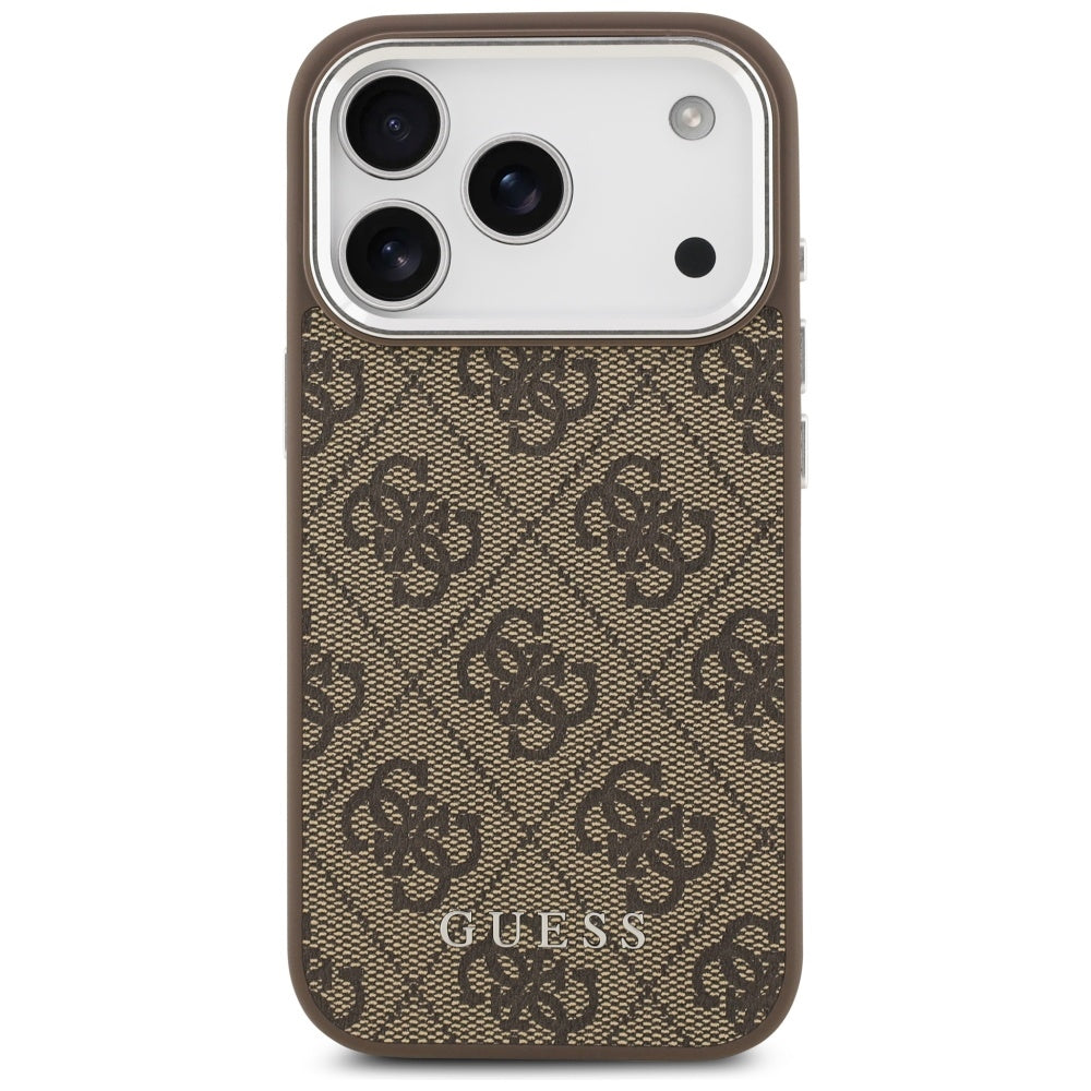 Capa MagSafe para Apple iPhone 17 Pro, Guess, 4G Classic Logo, Castanho
