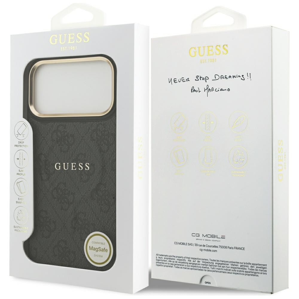 Capa MagSafe para Apple iPhone 17 Pro, Guess, 4G Classic, Preta