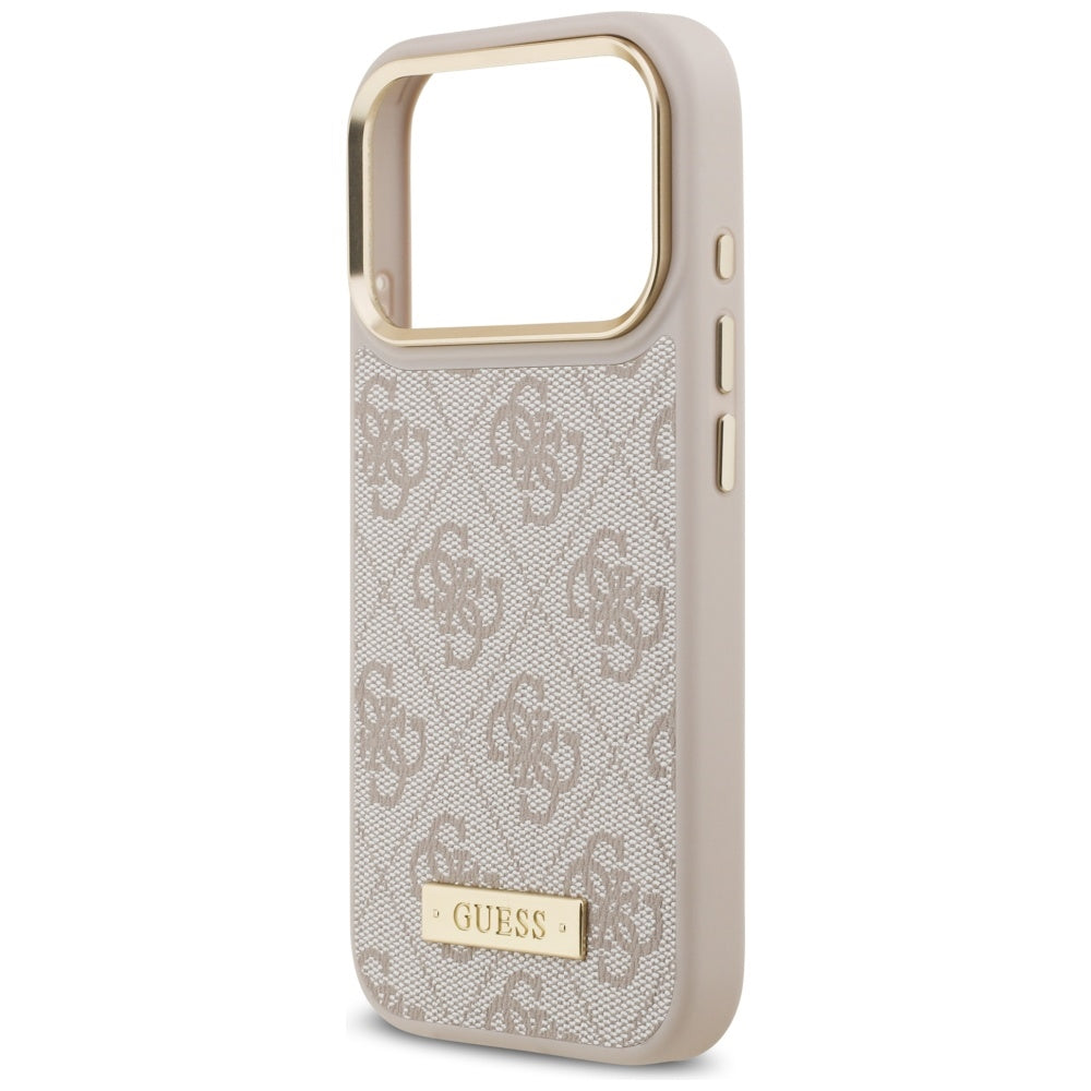 Capa MagSafe para Apple iPhone 17 Pro, Guess, 4G Logo Plate, Rosa