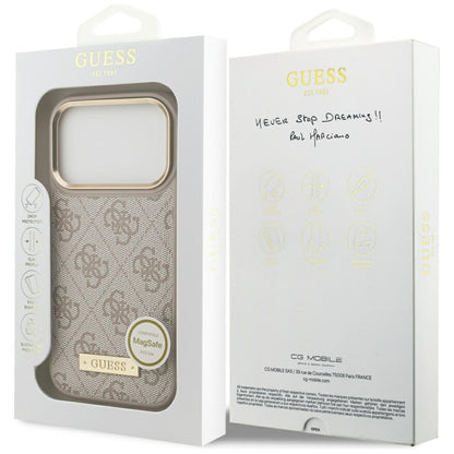 Capa MagSafe para Apple iPhone 17 Pro, Guess, 4G Logo Plate, Rosa