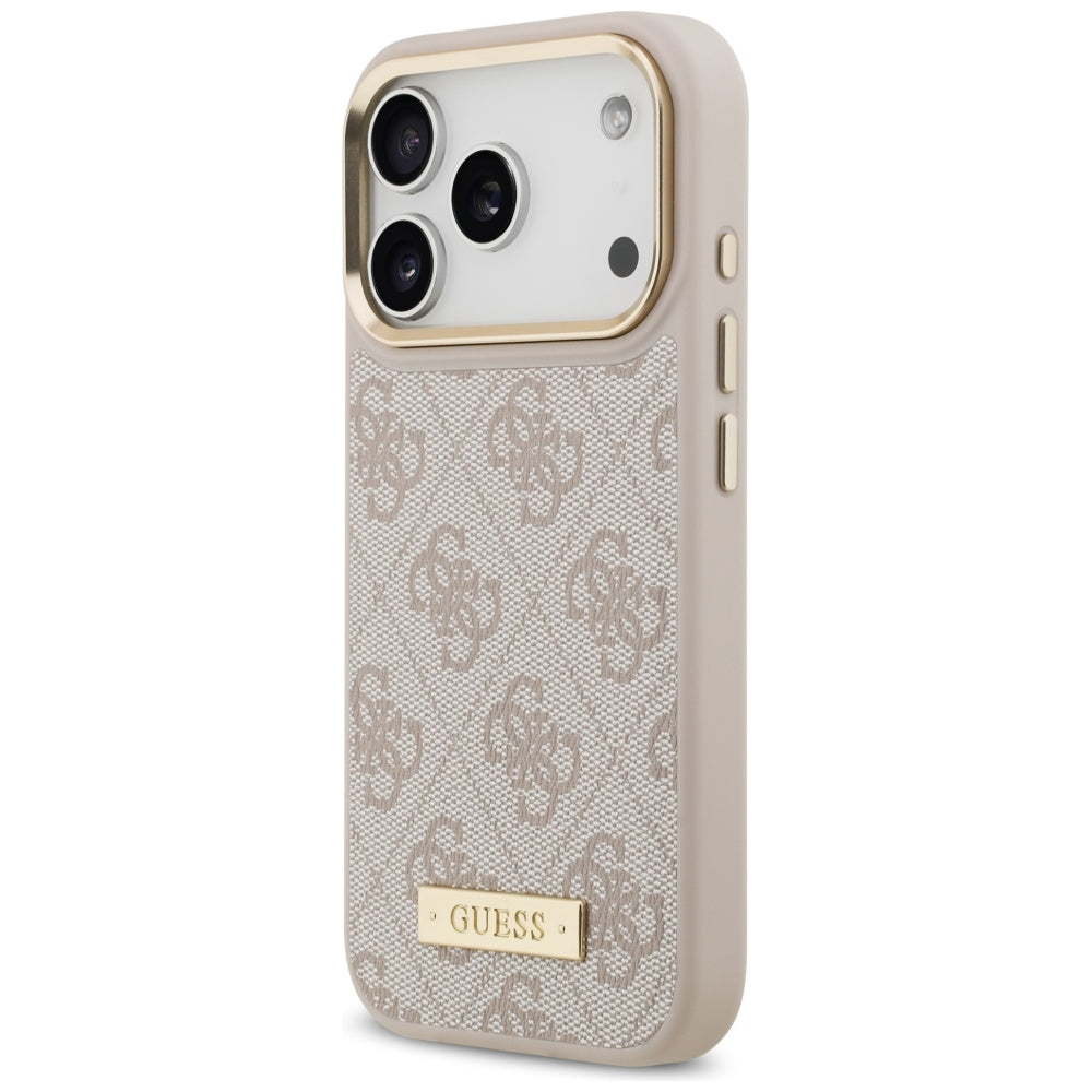 Capa MagSafe para Apple iPhone 17 Pro, Guess, 4G Logo Plate, Rosa