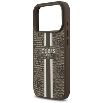 Capa MagSafe para Apple iPhone 17 Pro, Guess, 4G Printed Stripes, Marrom
