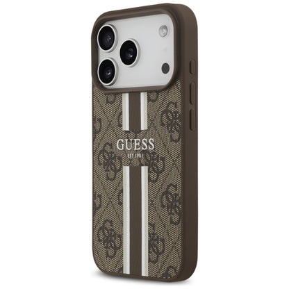 Capa MagSafe para Apple iPhone 17 Pro, Guess, 4G Printed Stripes, Marrom