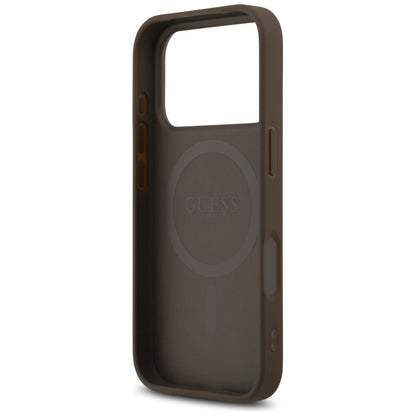 Capa MagSafe para Apple iPhone 17 Pro, Guess, 4G Printed Stripes, Marrom
