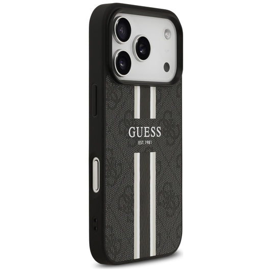 Capa MagSafe para Apple iPhone 17 Pro, Guess, 4G Printed Stripes, Preta