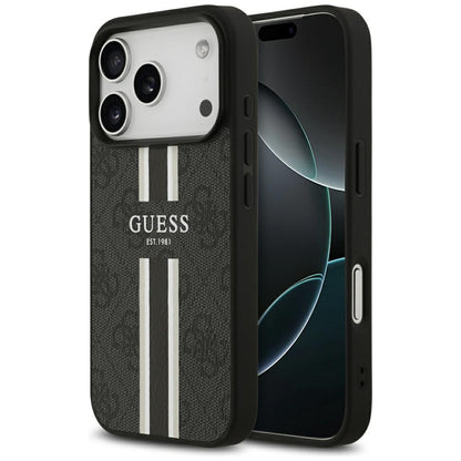 Capa MagSafe para Apple iPhone 17 Pro, Guess, 4G Printed Stripes, Preta
