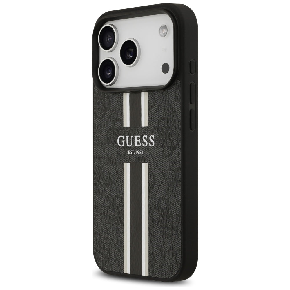 Capa MagSafe para Apple iPhone 17 Pro, Guess, 4G Printed Stripes, Preta