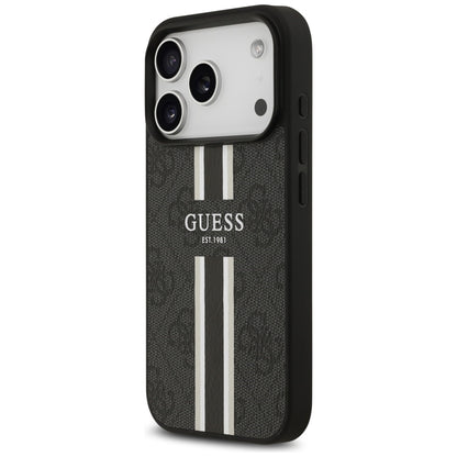 Capa MagSafe para Apple iPhone 17 Pro, Guess, 4G Printed Stripes, Preta