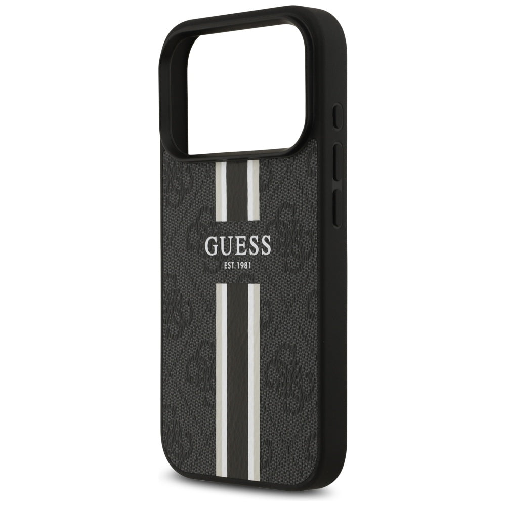 Capa MagSafe para Apple iPhone 17 Pro, Guess, 4G Printed Stripes, Preta