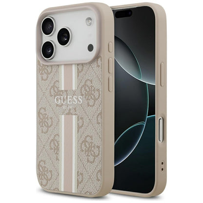 Capa MagSafe para Apple iPhone 17 Pro, Guess, 4G Printed Stripes, Rosa