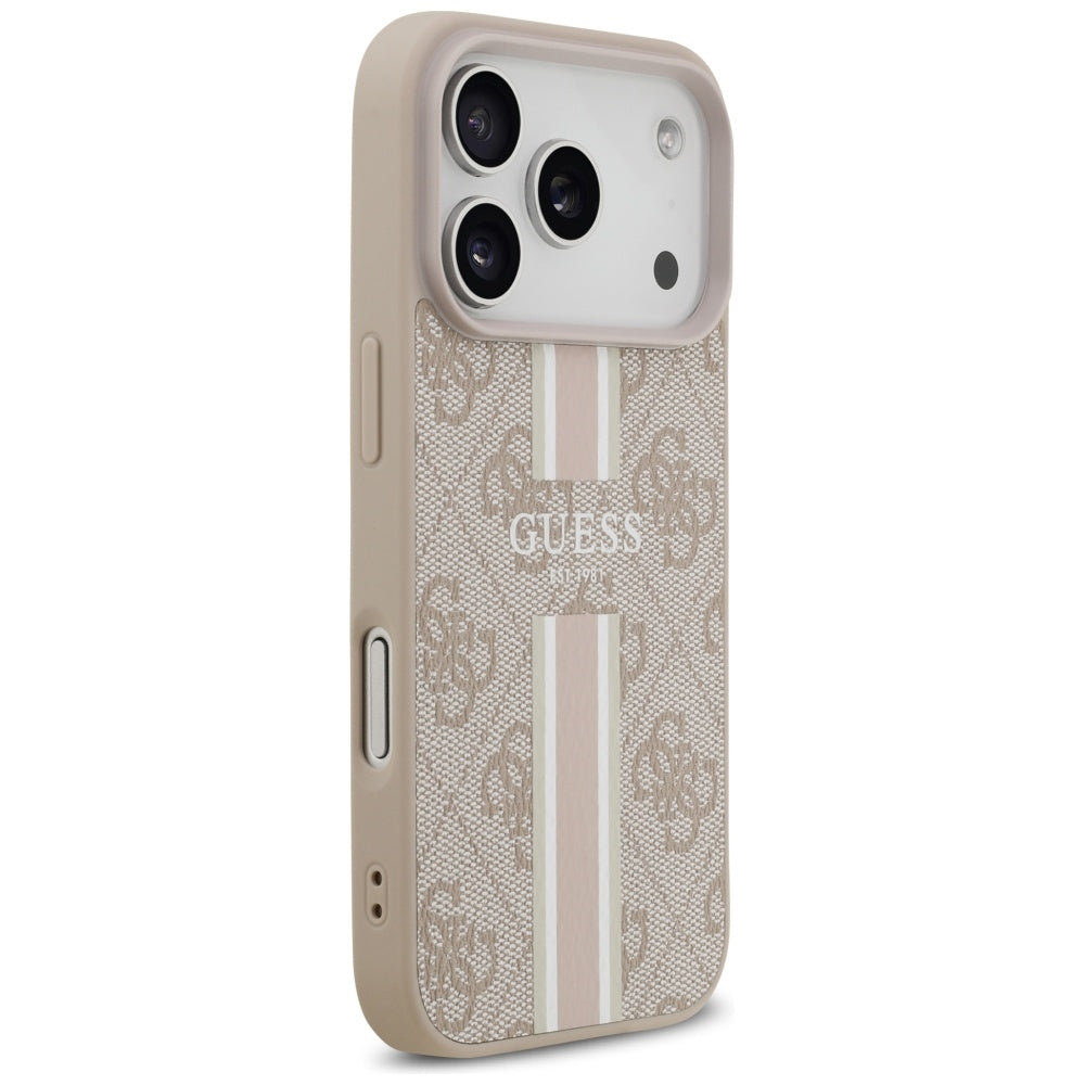 Capa MagSafe para Apple iPhone 17 Pro, Guess, 4G Printed Stripes, Rosa