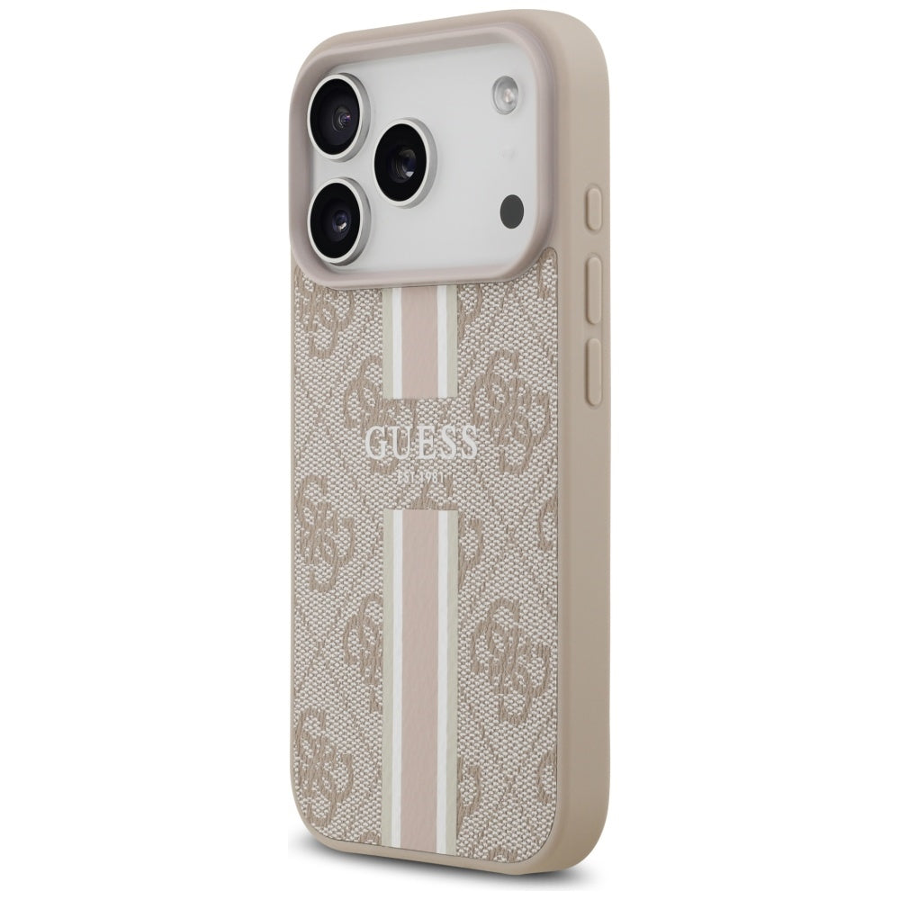 Capa MagSafe para Apple iPhone 17 Pro, Guess, 4G Printed Stripes, Rosa