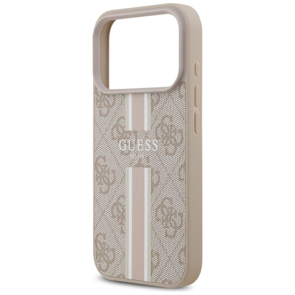 Capa MagSafe para Apple iPhone 17 Pro, Guess, 4G Printed Stripes, Rosa