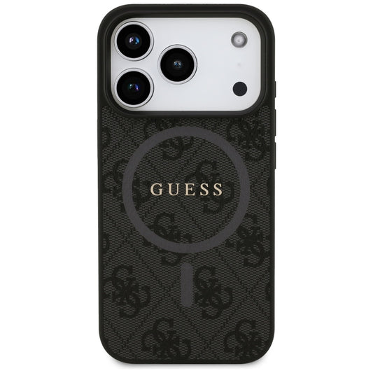 Capa MagSafe para Apple iPhone 17 Pro, Guess, 4G Ring Classic Logo, Preta
