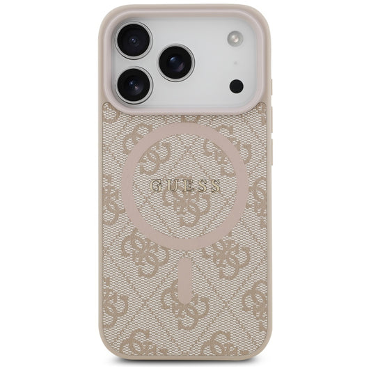 Capa MagSafe para Apple iPhone 17 Pro, Guess, 4G Ring Classic Logo, Rosa