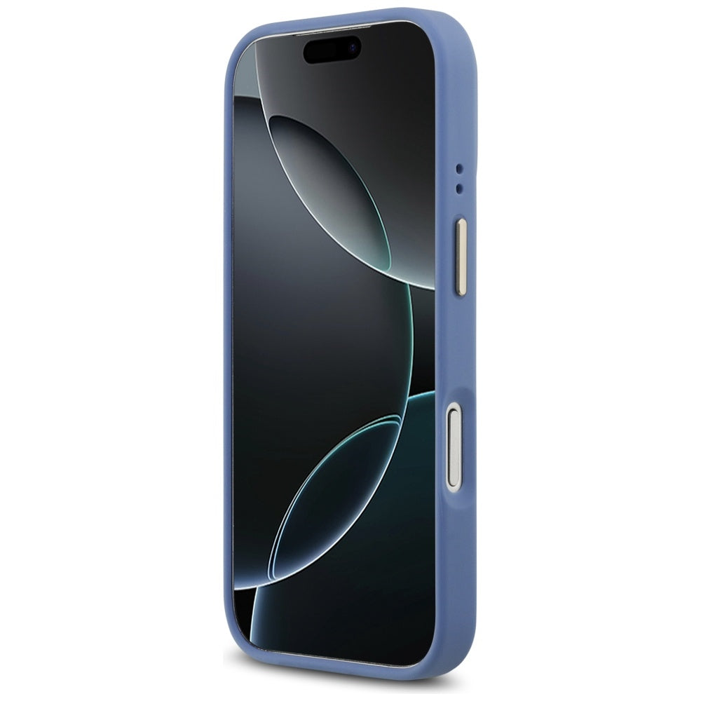 Capa MagSafe para Apple iPhone 17 Pro, Guess, Logo Strass 4G, Azul