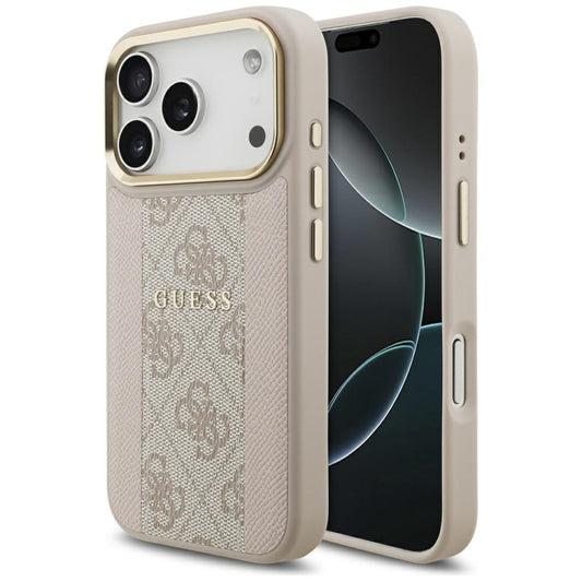 Capa MagSafe para Apple iPhone 17 Pro, Guess, 4G Stripe, Rosa
