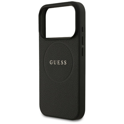 Capa MagSafe para Apple iPhone 17 Pro, Guess, Grained Gold Ring, Preta